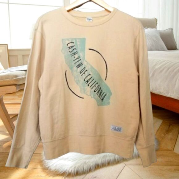 UNIQLO × ALMOND SURFBOARDS CASH - YEW OF CALIFORNIA BOHO UNISEX SWEATSHIRT LARGE - Picture 1 of 5